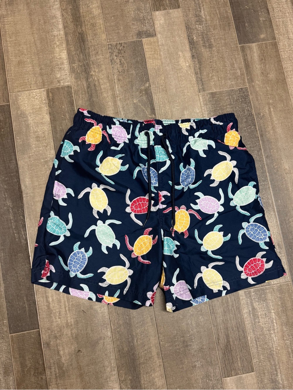 GEORGE Men’s Navy Blue Turtle Print Swim Shorts Size M 32-34 Mesh Lined Pockets